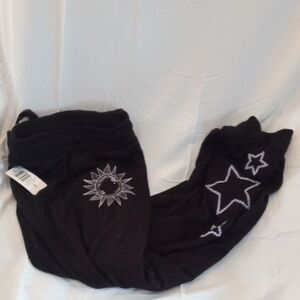 Torrid Black Pajama Pants with Star and Sun Design